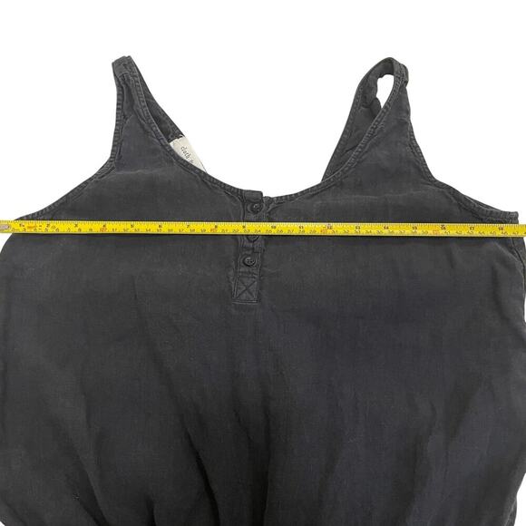 Anthropologie Cloth & Stone Black 100% Linen Jumpsuit M | Wide Leg, Button Front - Picture 4 of 6
